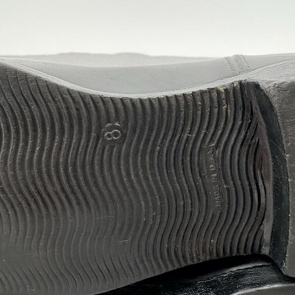 Vintage 70s Rubber Black Boots Stacked Heel Rain Boot Womens Sz 8 Made In USA - Picture 11 of 12